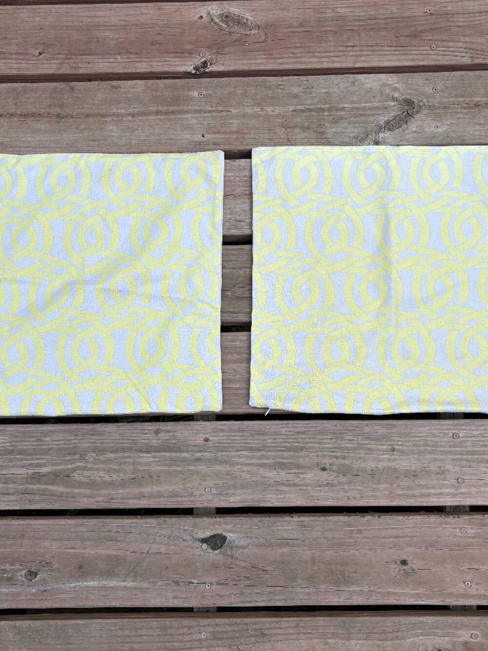 Serena & Lily butter yellow tan oatmeal cotton throw pillow covers shams 18 x 19